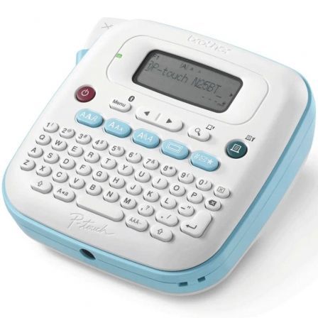 Brother PT-N25BT Rotuladora Electrónica Bluetooth con Teclado QWERTY, Azul y Blanco